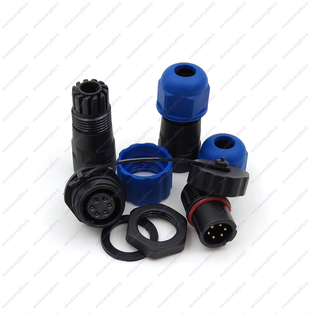 Waterproof Connector Cable Coupler SD13 Inline IP68 Plug & Socket Pair 1-7 pin