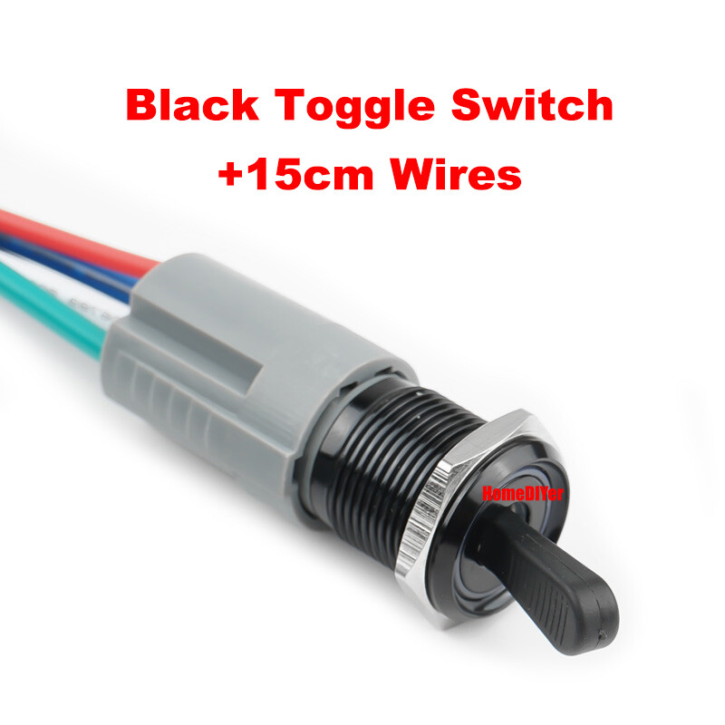 16mm LED Metal Toggle Switches On/Off 2 Positions Waterproof IP65 Button Switch