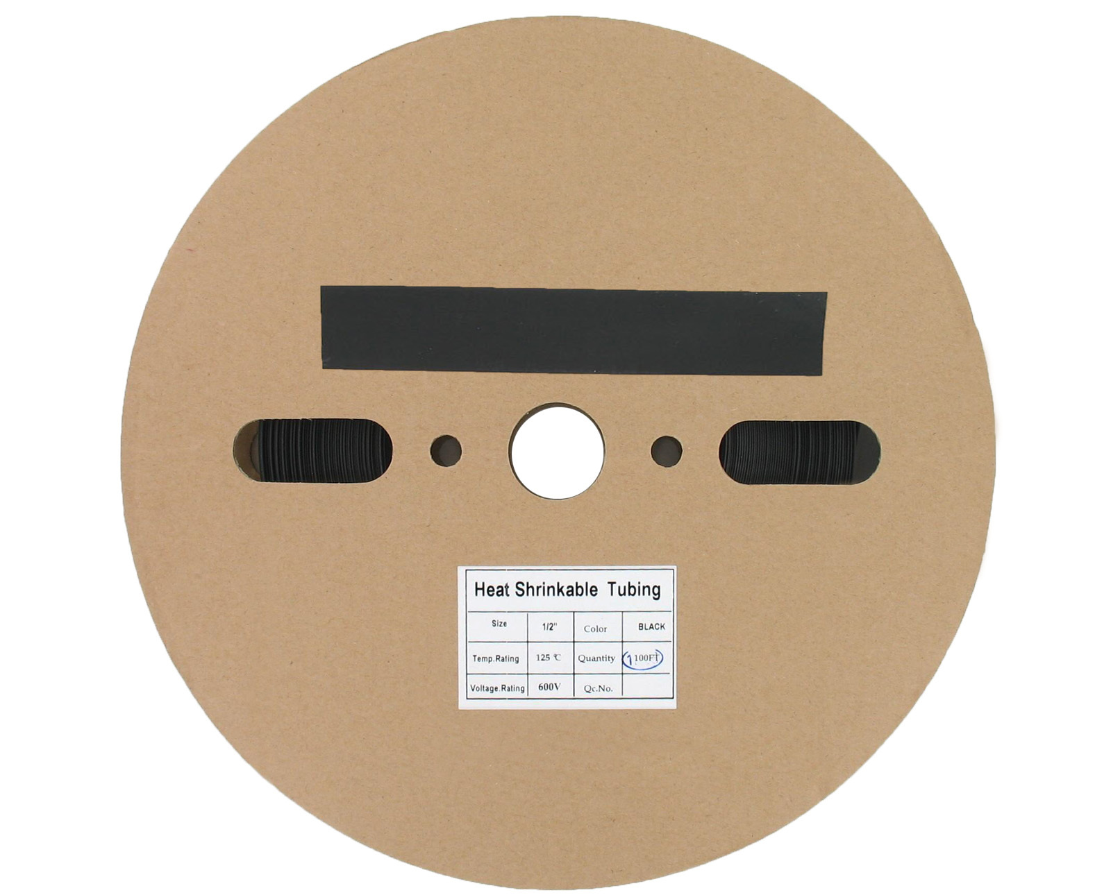 100 Ft 1/2″ ID (12.7mm) Black Polyolefin 2:1 Heat Shrink Halogen-Free RoHS UL