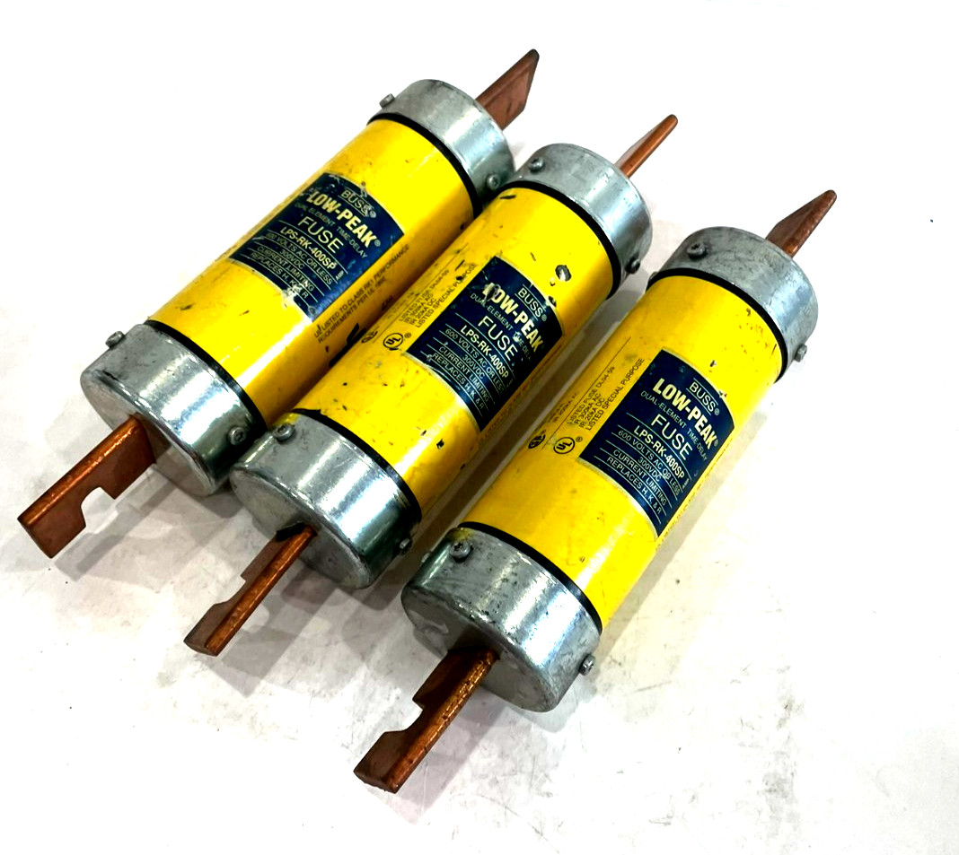 NEW LOT OF 3 BUSSMANN LPS-RK-400SP FUSES 600VAC 300VDC LPSRK400SP