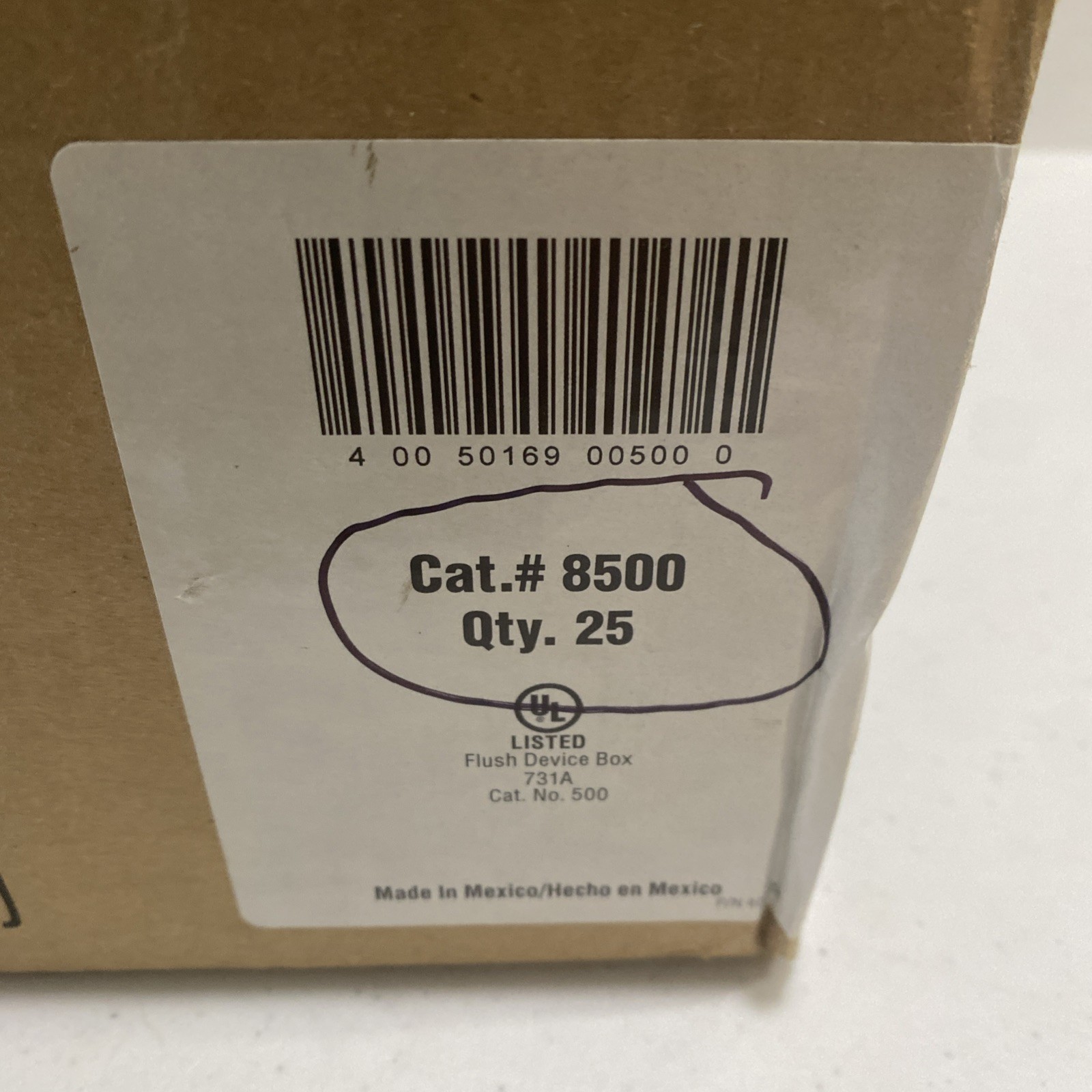 BOX OF 25 RACO Hubbell 8500 Steel Gangable Switch Box, 3″ x 2-1/2″ Deep