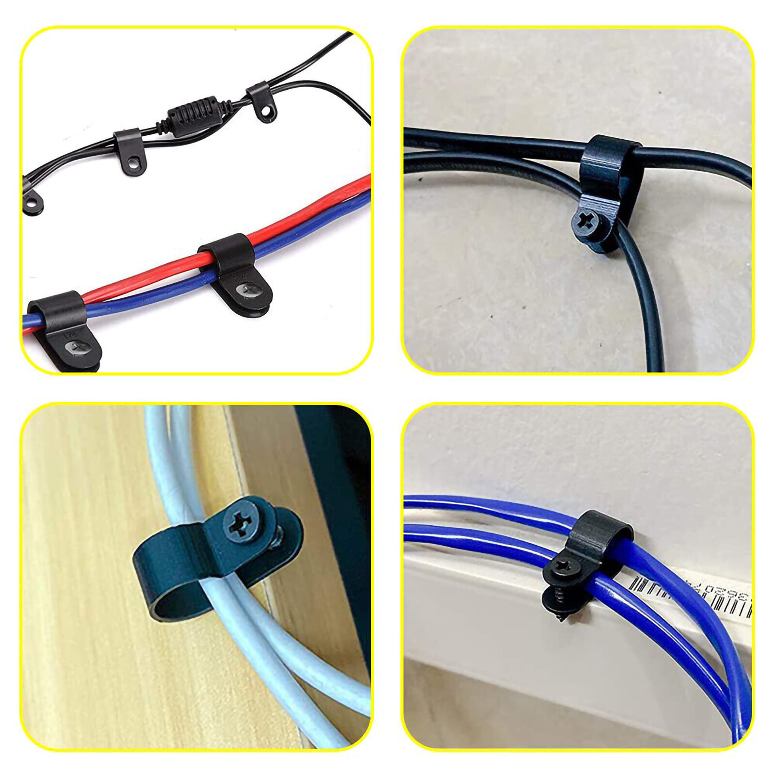 Black Nylon Plastic P Clips – Fasteners for Conduit, Cable, Tubing & Sleeving CC