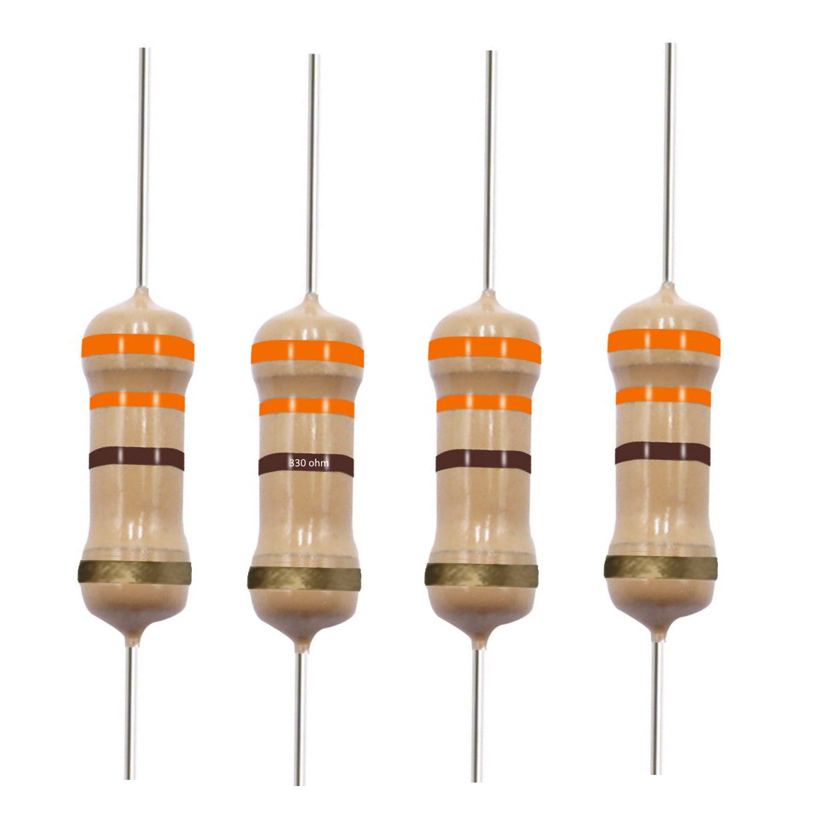 10 Pack~100PACK 330 Ohm Ω 5% Tolerance 1/2W 0.5 Watt Carbon Film Resistor