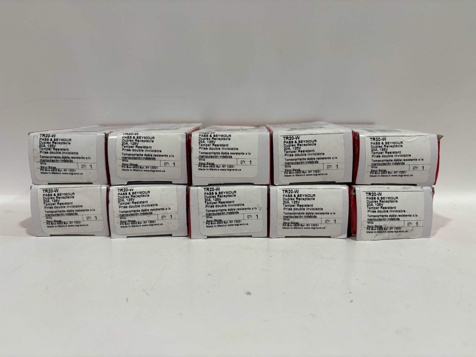New 10PK Legrand TR20-W Tamper Resistant Duplex Receptacle 20A-125V
