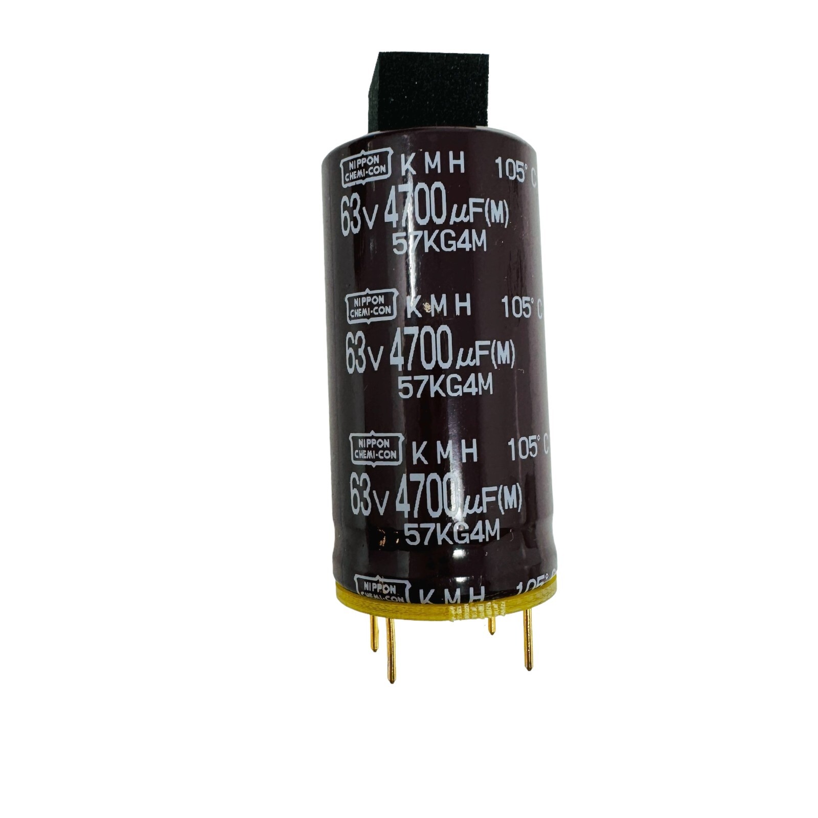 4 pcs Nippon Chemi-Con 57KG4M KMH 63V 4700uF Snap In Capacitor 4 Pin