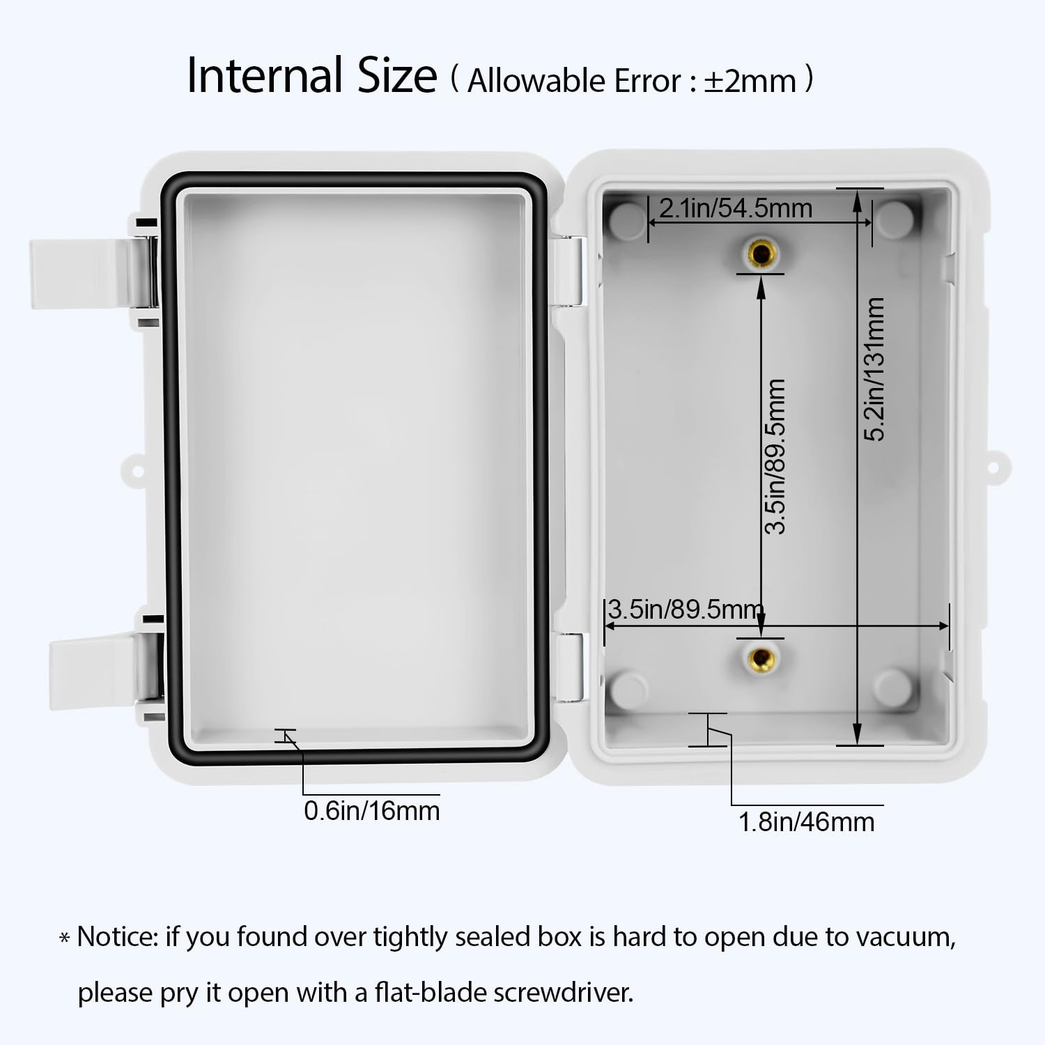 IP65 Waterproof Junction Box 5.9″ x 3.9″ x 2.8″ ABS Electrical Enclosure Grey