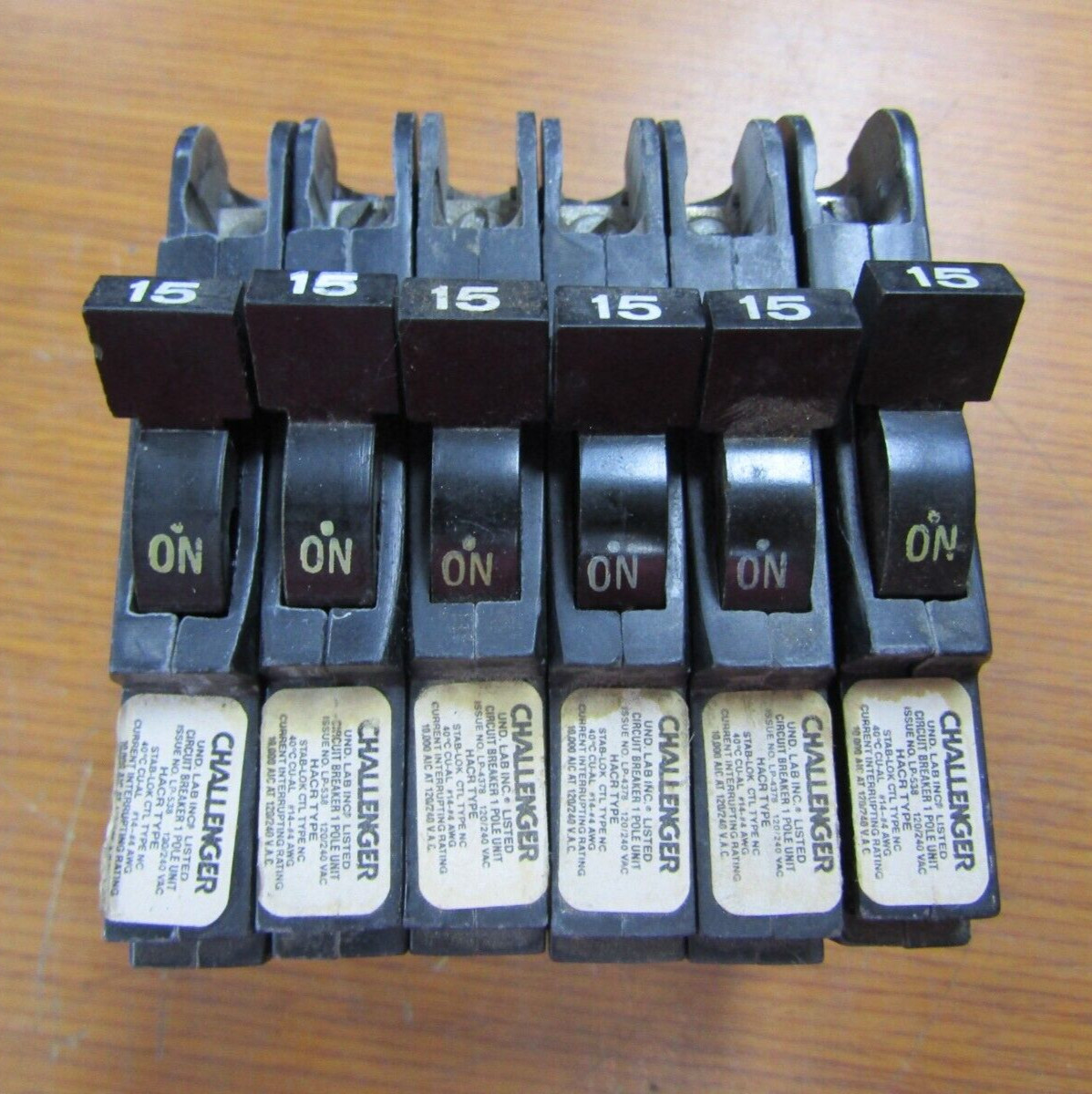 💥6)CHALLENGER 20 AMP STAB-LOK CIRCUIT BREAKER 1 POLE 120/240 VAC NC115 LOT OF 6