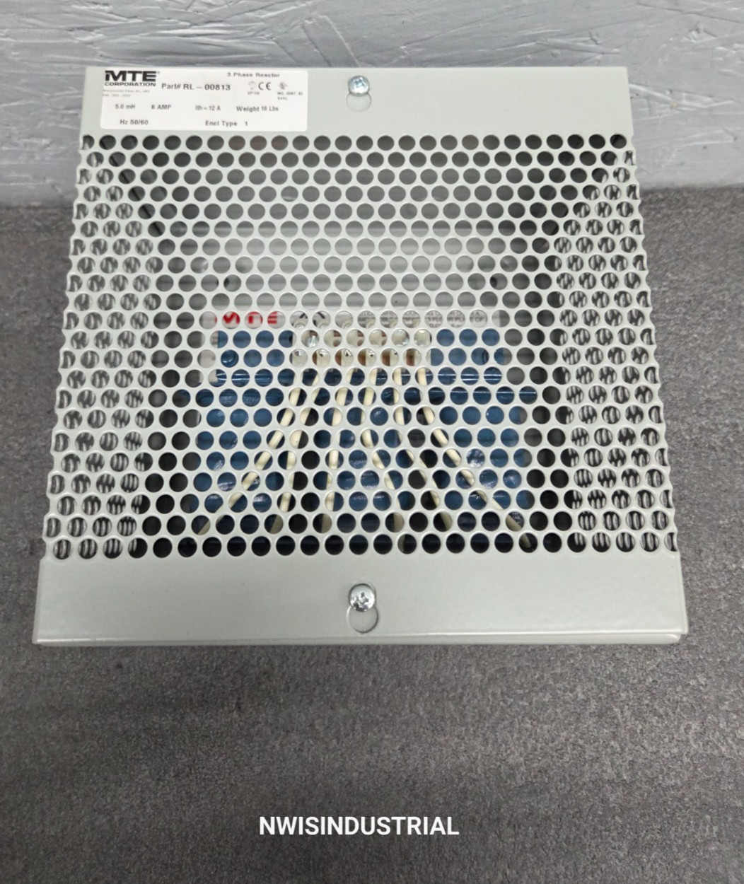 MTE 3-Phase Reactor RL-00813 Enclosure 5.0mH, 8A, lth= 12A, 50/60Hz, Type 1