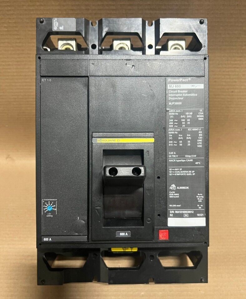 New No Box Square D MJP MJP36600 3 Pole 600 Amp 600V Circuit Breaker Flawed #69