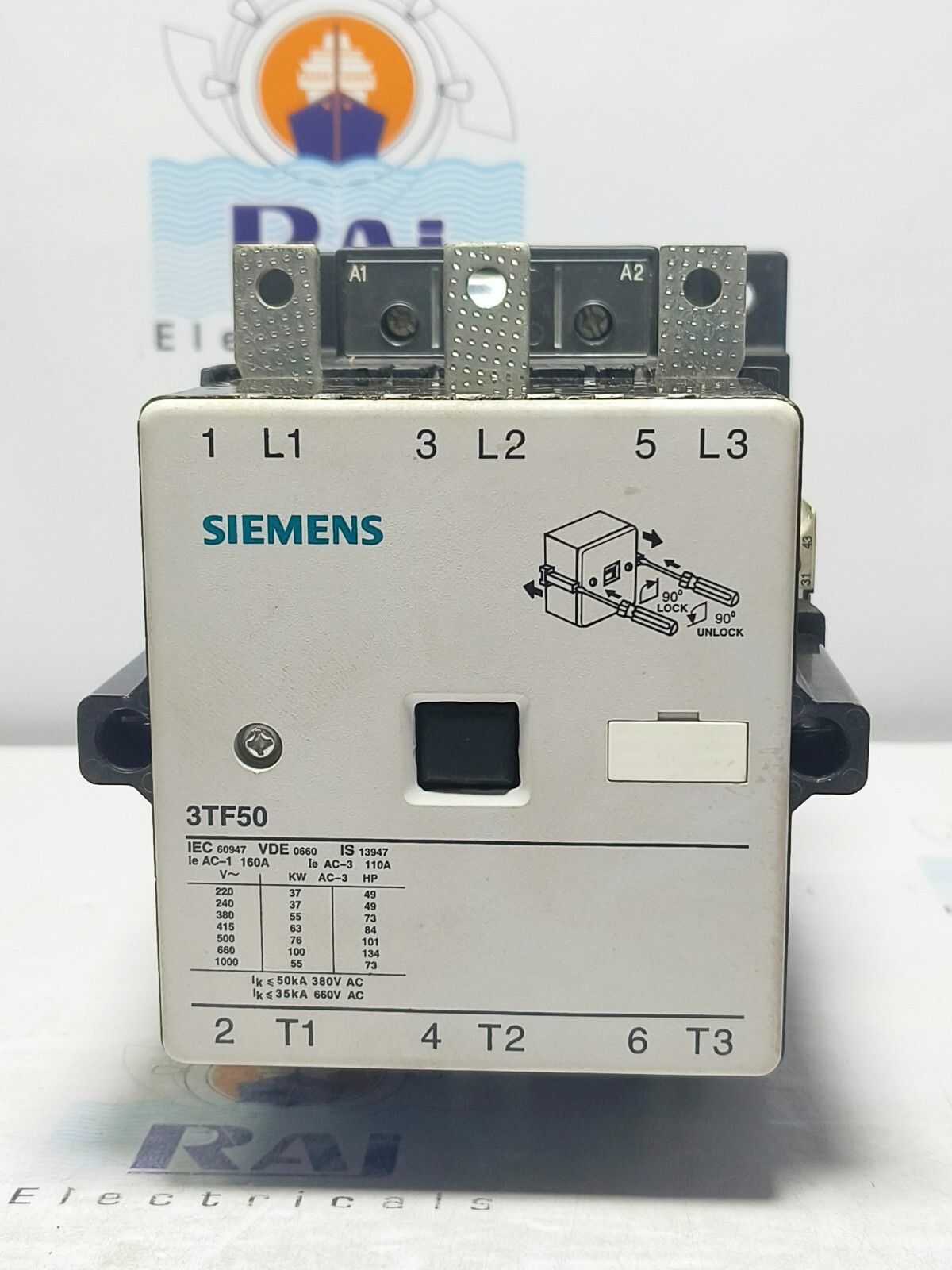 SIEMENS 3TF50 02-0AU0 POWER CONTACTOR (240 to 288V) 50/60HZ AC, 3 Pole (NEW)