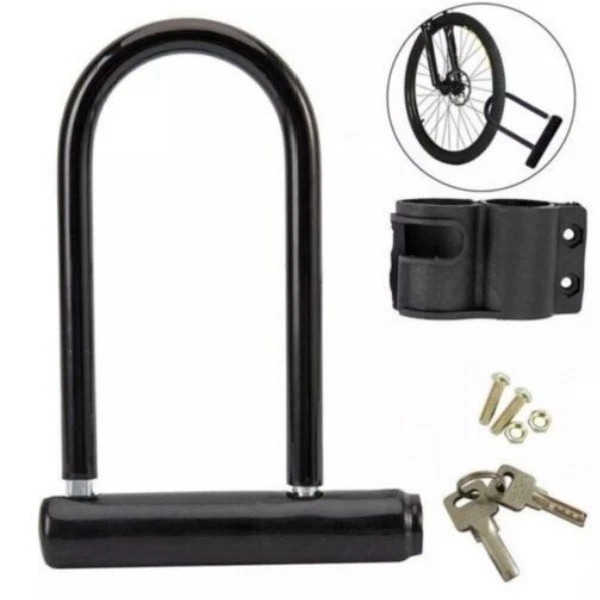 Bike D Lock Motorbike U Lock Cycle Scooter Bicycle Heavy Duty Security Lock US