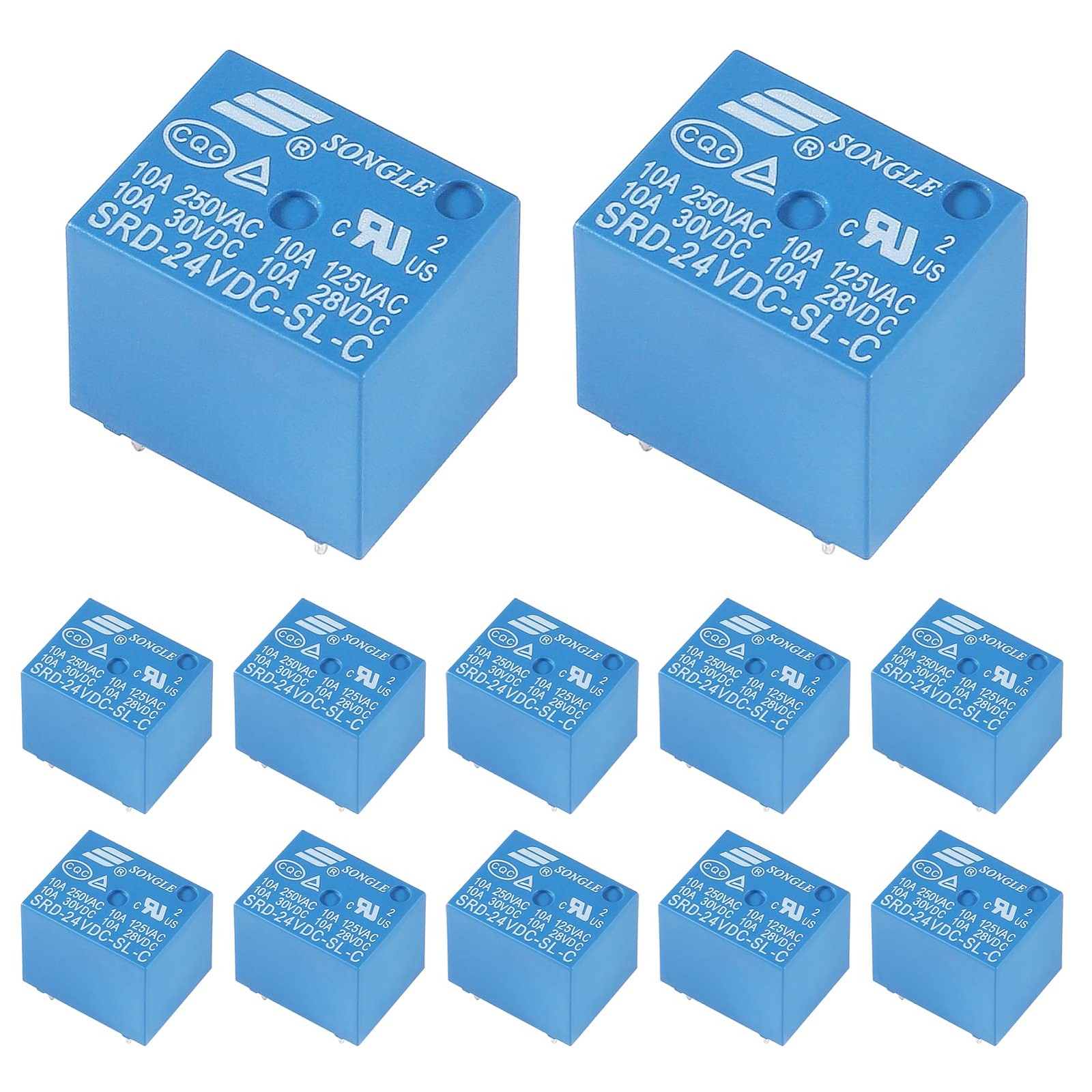 UMLIFE 12pcs SRD-24VDC-SL-C 24V 5-Pin SRD-24VDC-SL SRD-24VDC SRD-24V relays C…
