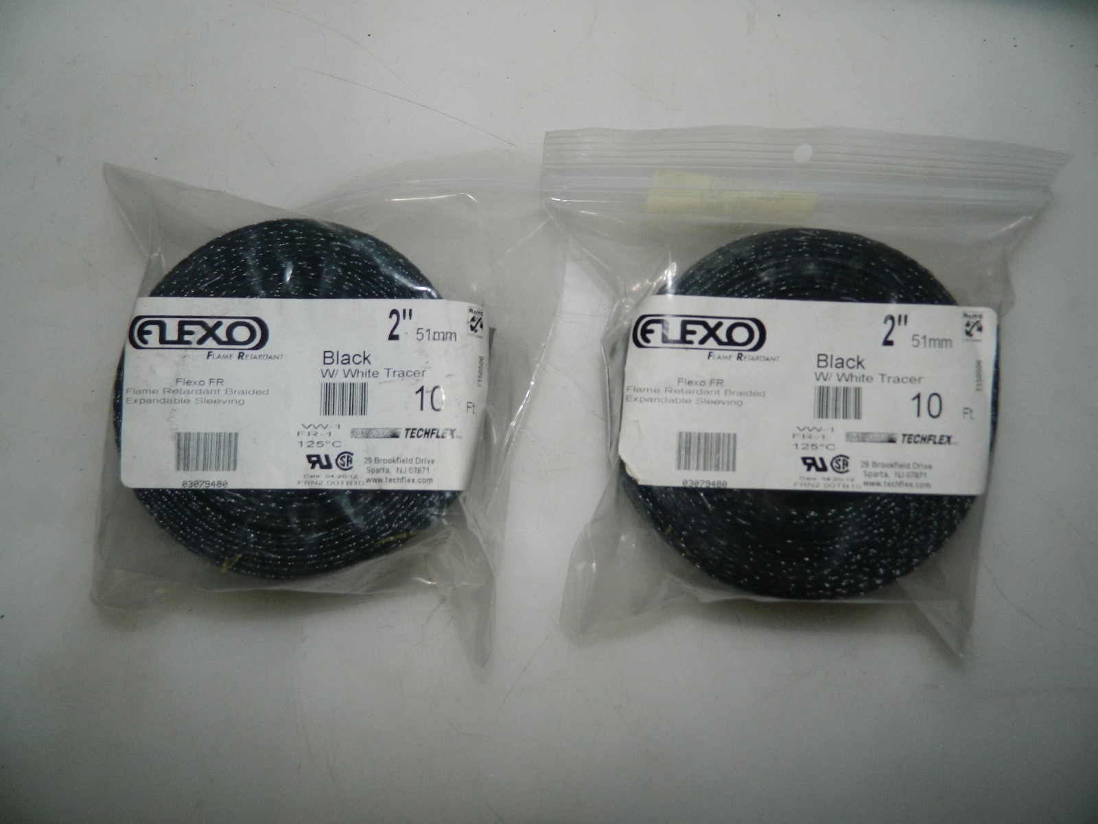 Techflex Expandable Braided Sleeving 2″ Black 10 ft per Roll QTY 2 FRN2.00TB10
