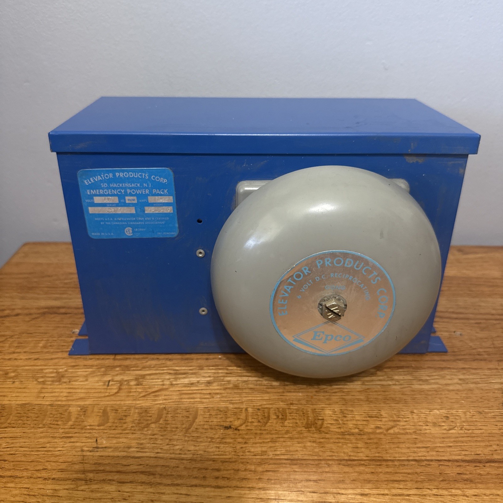 Emergency Power Pack EPCO 1000-03-03 117v Alarm Bell Gong Blue – No Battery