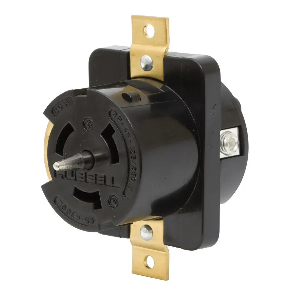 Hubbell CS6369L 50A 125/250V, 3Pole 4Wire Grounding, Non-NEMA Locking Receptacle