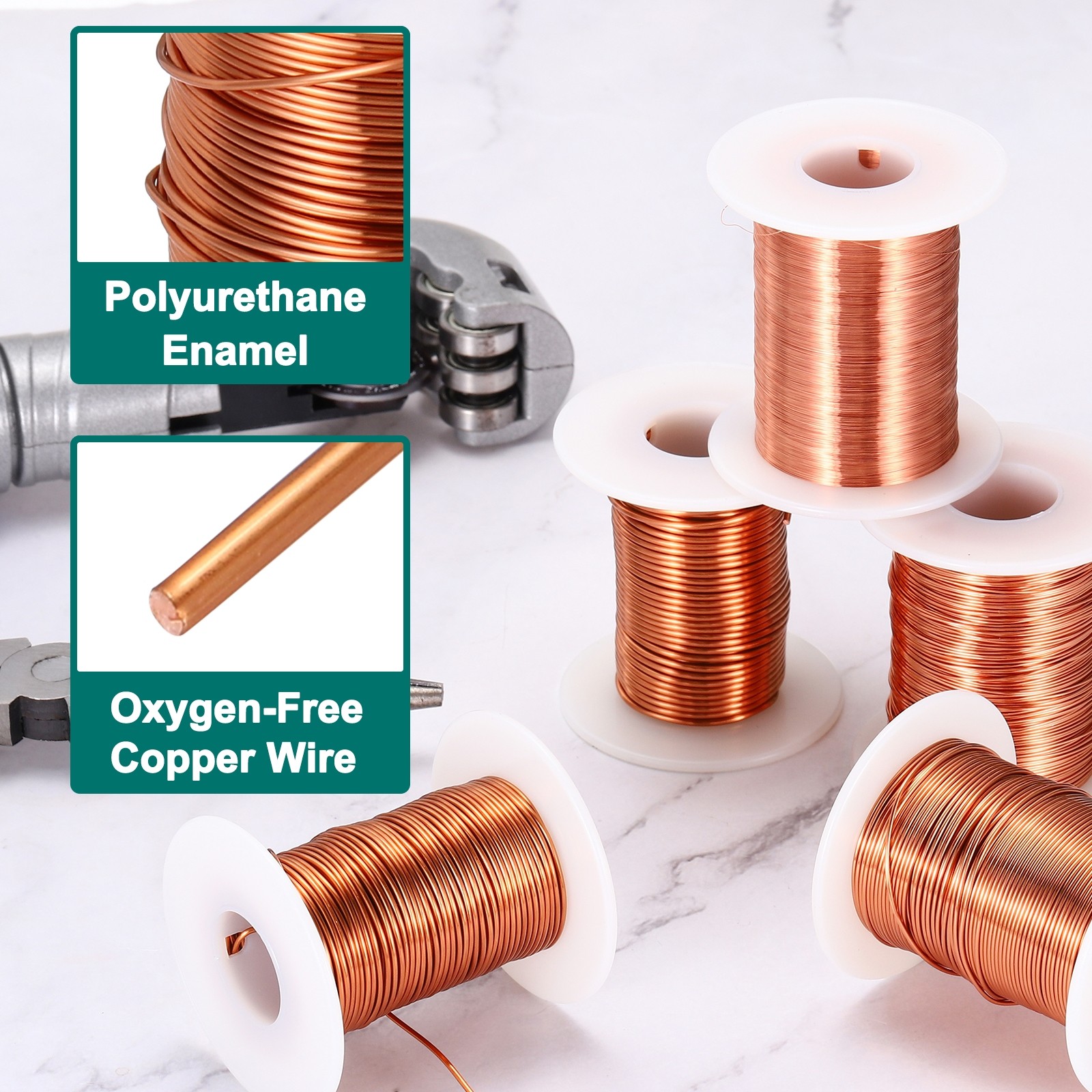 20AWG Magnet Wire 20 Gauge Enameled Copper Wire 8oz Magnetic Coil Wire 155C 311F