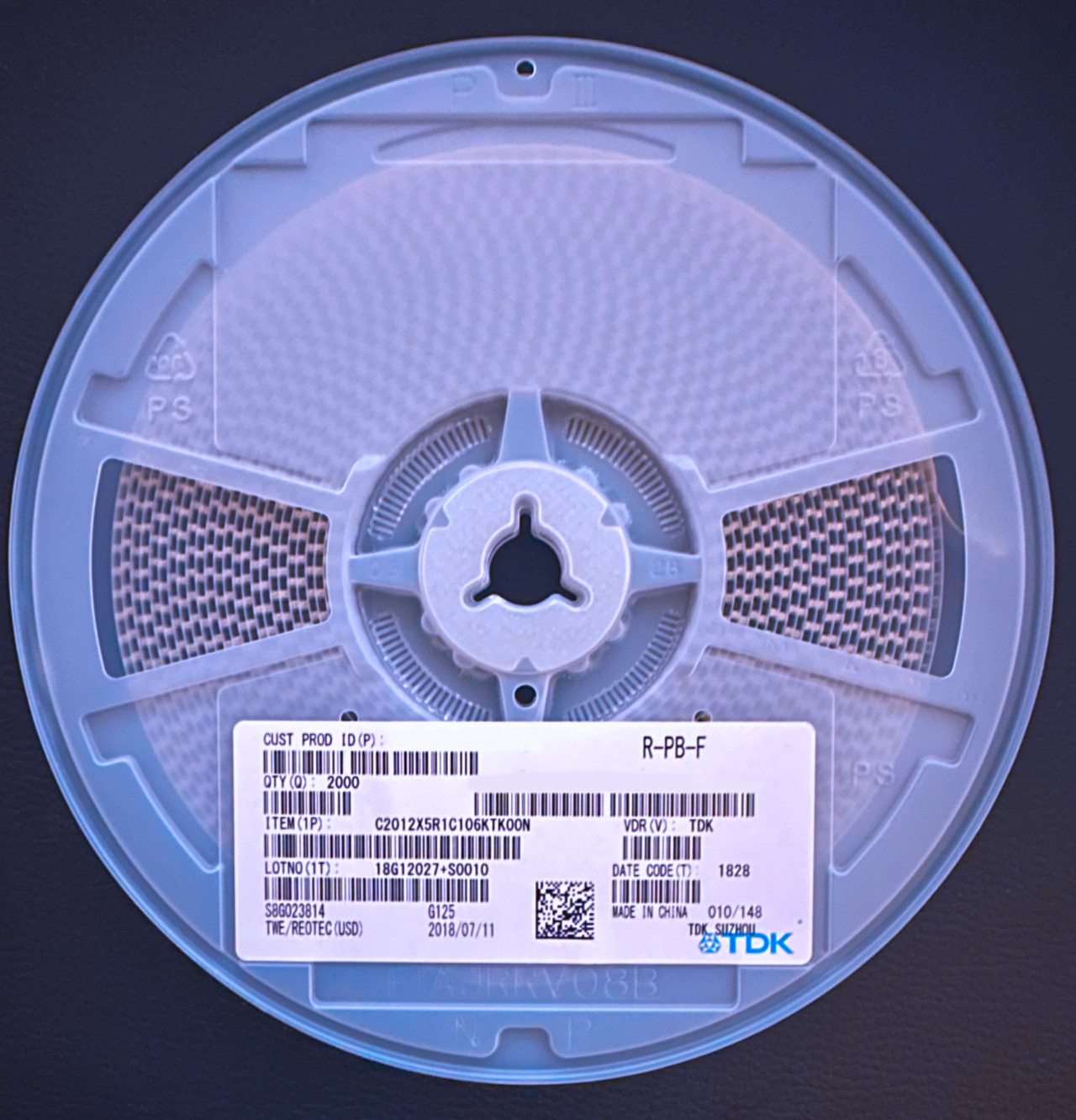 2000X C2012X5R1C106KTK00N TDK MLCC SMD Capacitor 10uF 16V X5R 0805 (2012) ±10%