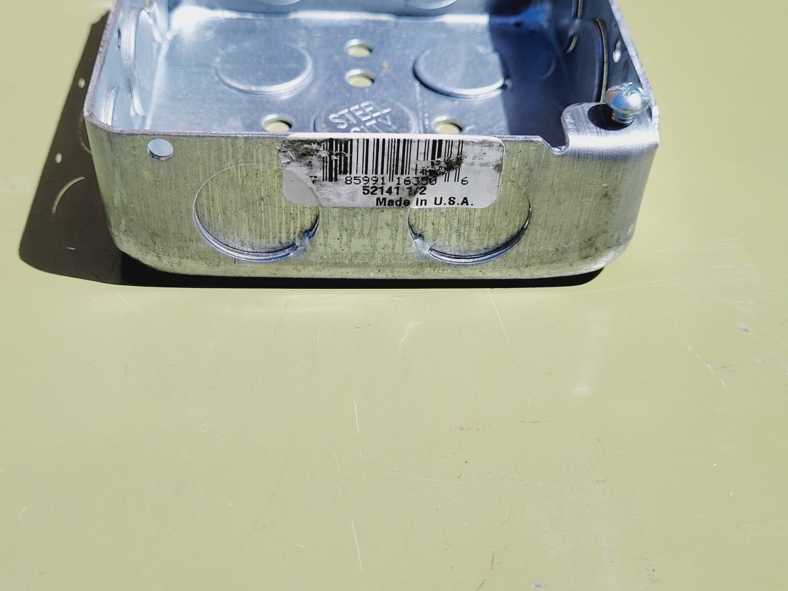 (5) New Steel City Pre-Galvanized Steel Square Box 4″ x-1-1/2″ Deep 52141 1/2″