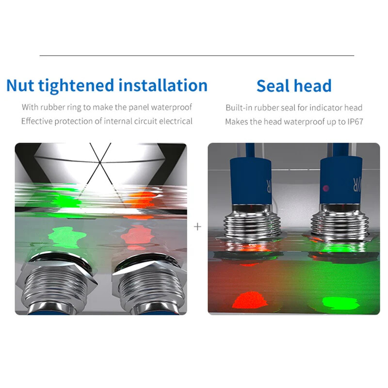5Pieces 6mm Dot LED Stainless steel(Nicket-plated brass ) Signal indicator lamp