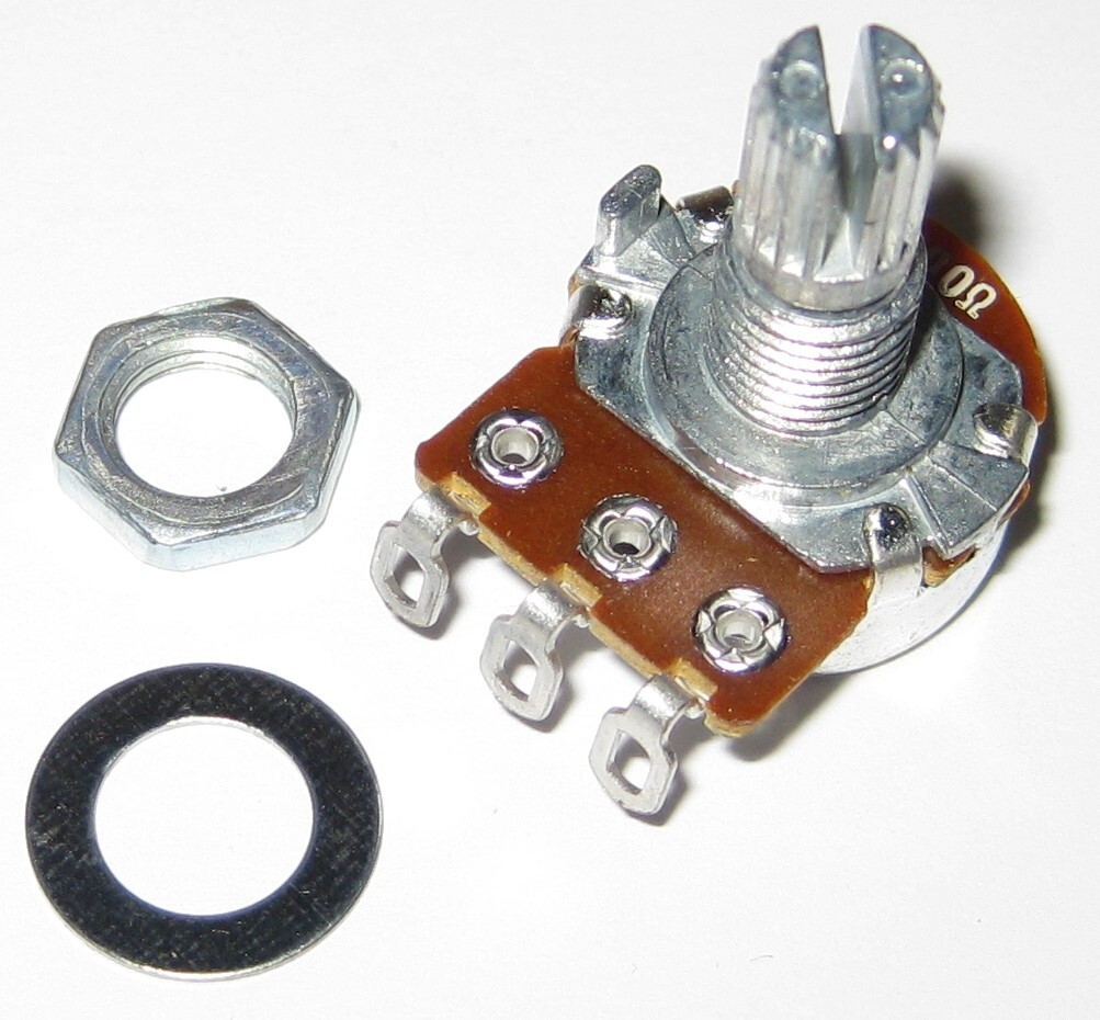Linear ( B ) Taper 500 Ohm Potentiometer – 6mm ( 1/4″ ) Shaft – 1/8 Watt 500Ohm