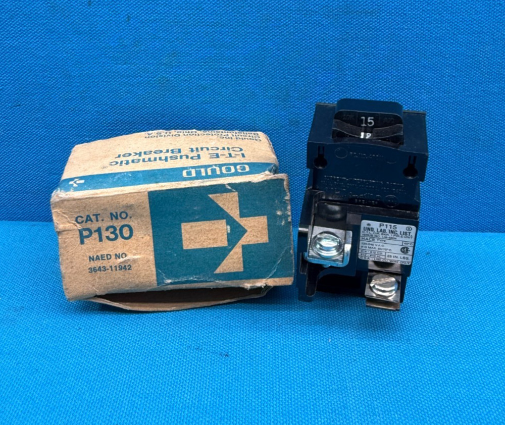 Gould ITE Pushmatic P115 15 Amp Single-Pole Circuit Breaker, 120/240V AC, HACR R