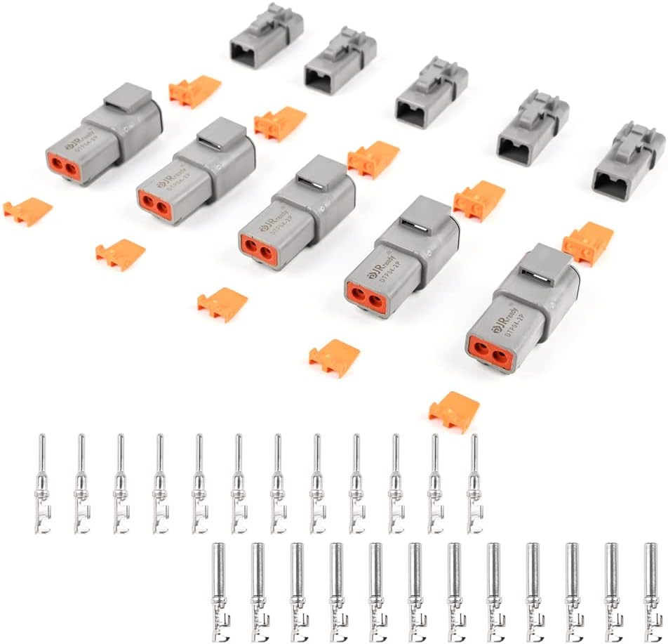 44PCS ST6283 2 Pin Connector, 2 Wire IP67 Waterproof Deutsch DTP Connector, Auto