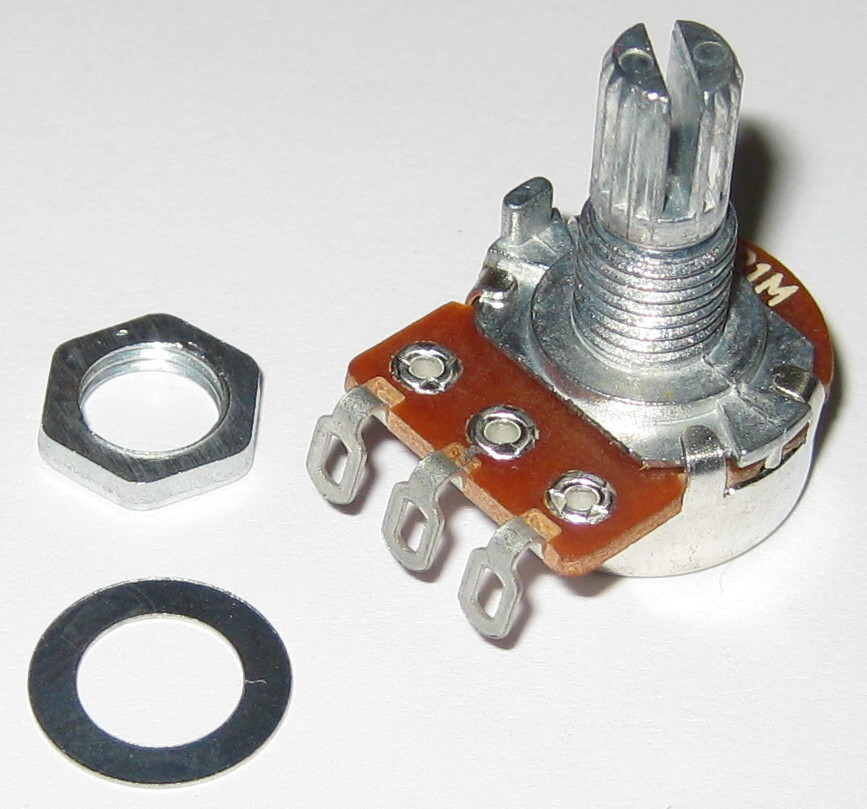 Linear (B) Taper 1M Ohm Potentiometer – 6mm (1/4″) Shaft – 1/8 Watt 1000000 Ohm
