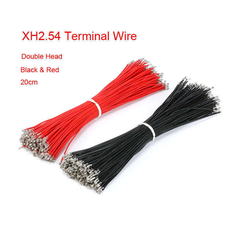 Black or Red XH2.54 Terminal Wire Double Head 20cm Length Electronic Cable 24#