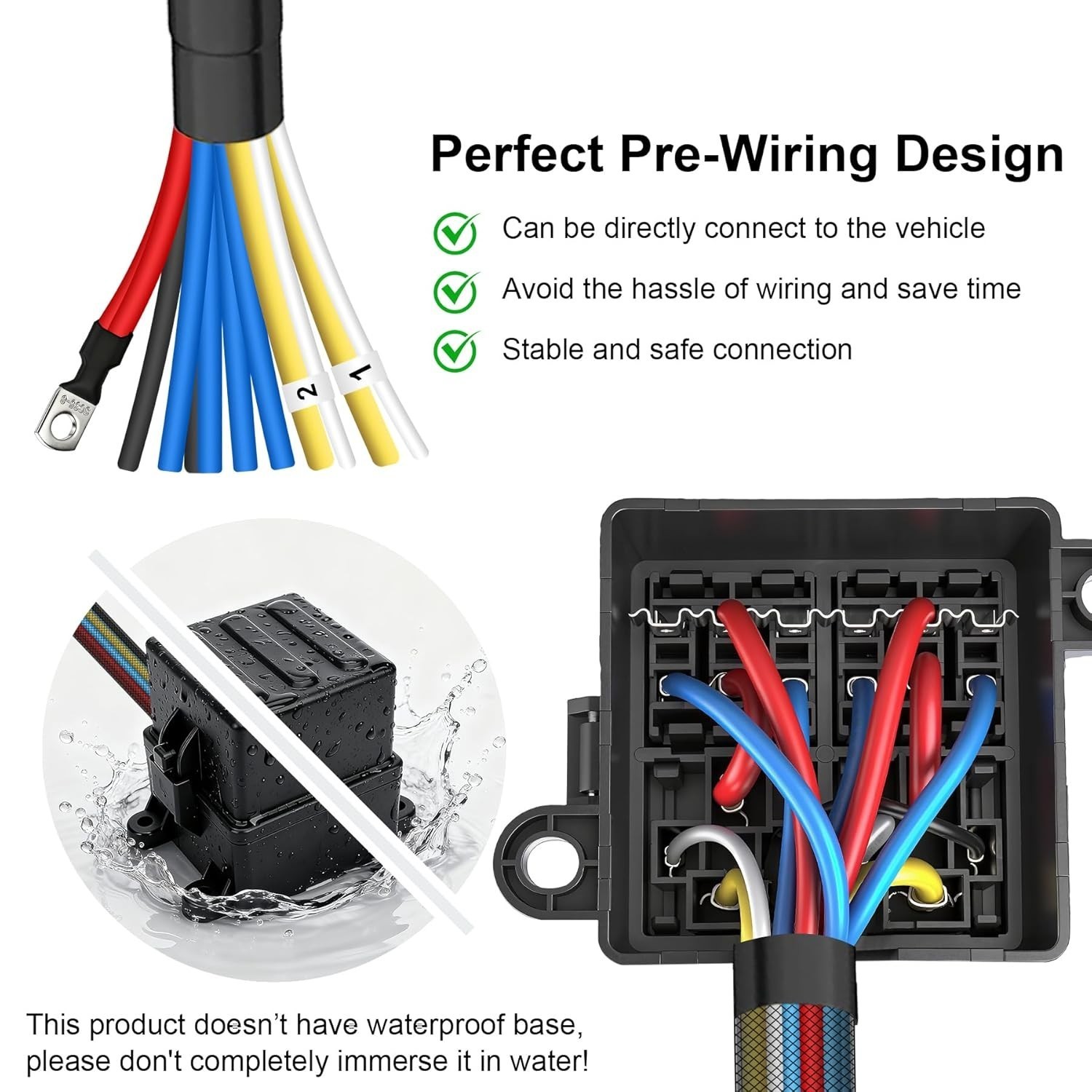 12V Pre-Wired Fuse Relay Box, 2 Relays and 6 ATC/ATO Blade Fuses, 4-Pin 80A…
