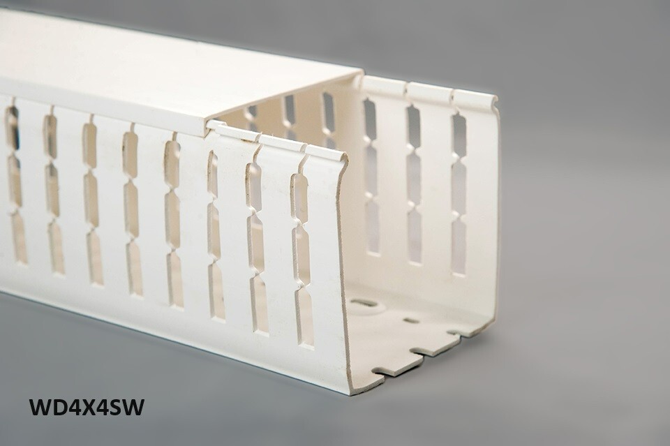 8 New 4″x4″x2m Wide Finger Open Slot Wiring Duct/Cable Raceway w/Cover,White