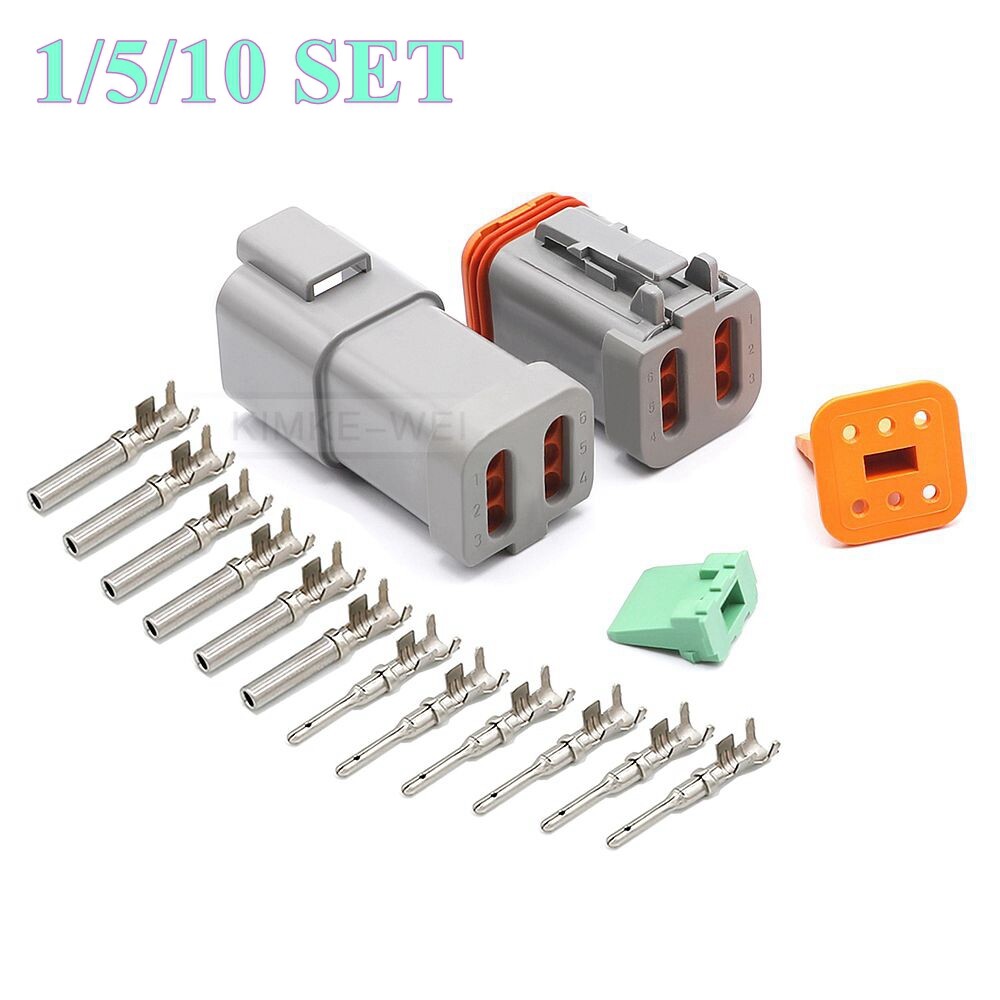 Deutsch DT Series 6 Pin/Way Connector Male&Female Kit DT04-6P-E003/DT06-6S-E003