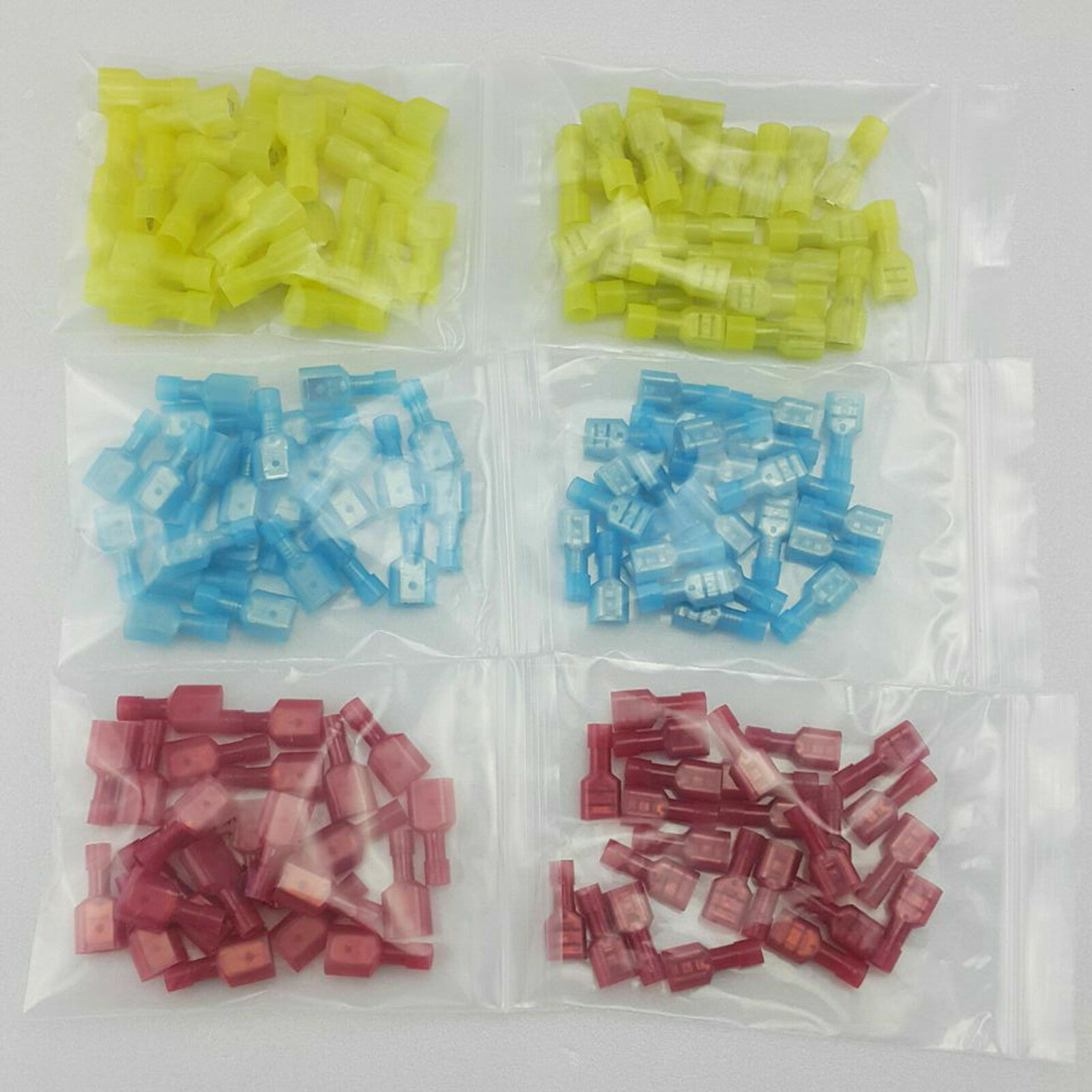 (150) Male Female Insulated Wire Terminal Spade Crimp Connector Set 10-22 Gauge