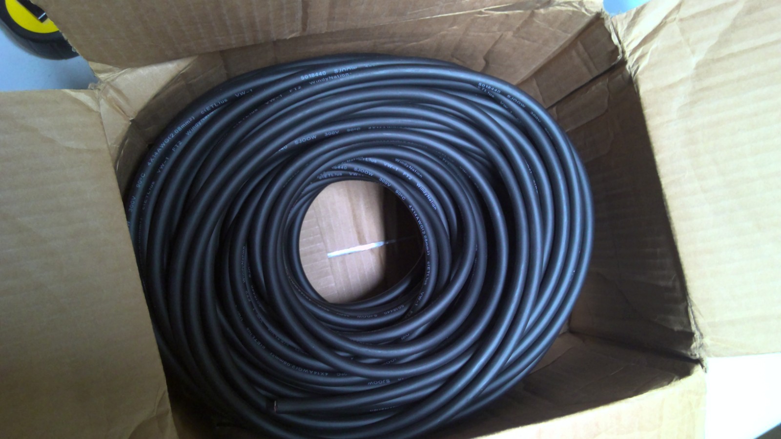 250 ft. 14/4 14-Gauge 4 Conductor 300-Volt Black SJOOW Cable Cord