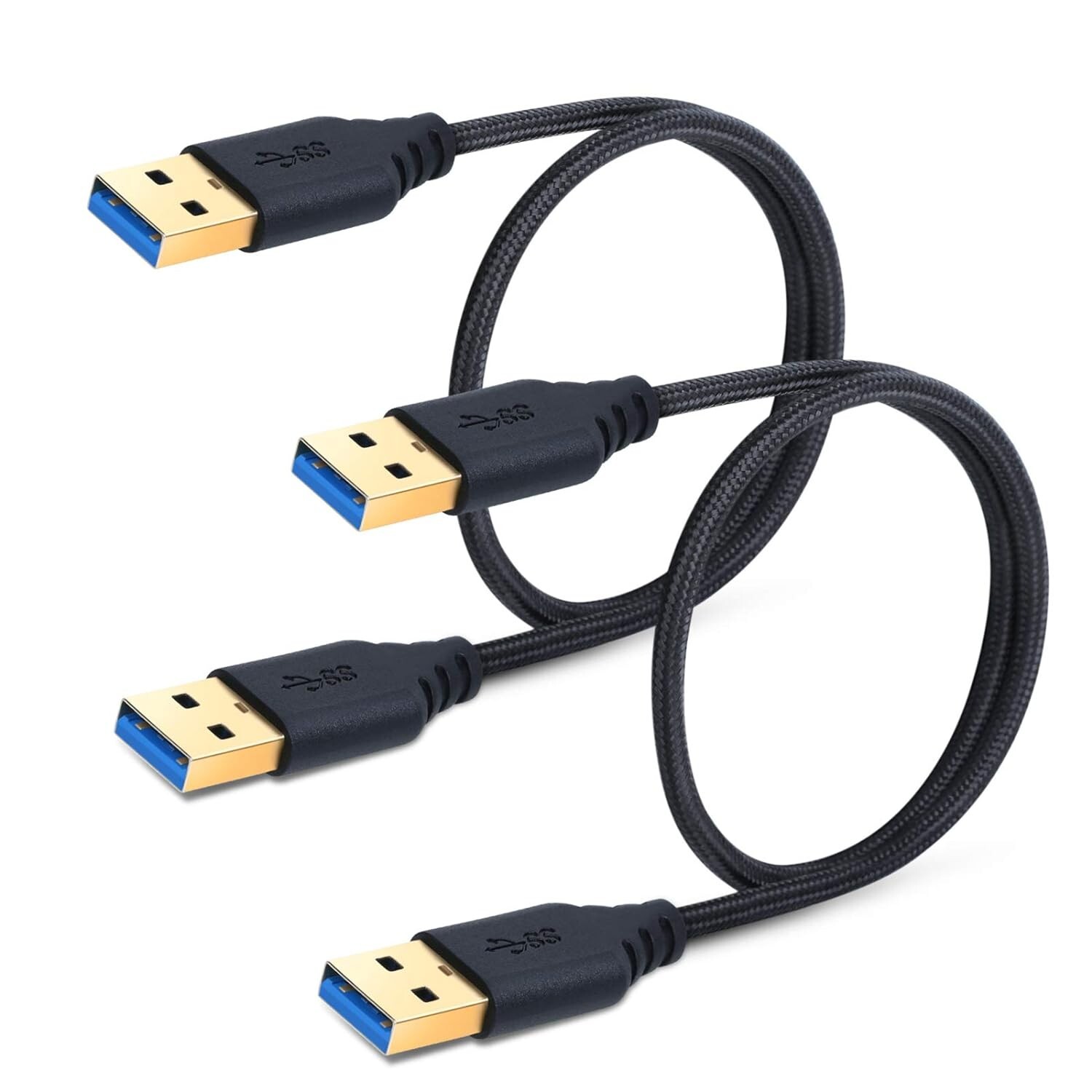 2 pack /USB to USB Cable 1.5Ft USB 3.0 Type A Cable – Male to Male Short USB Cab