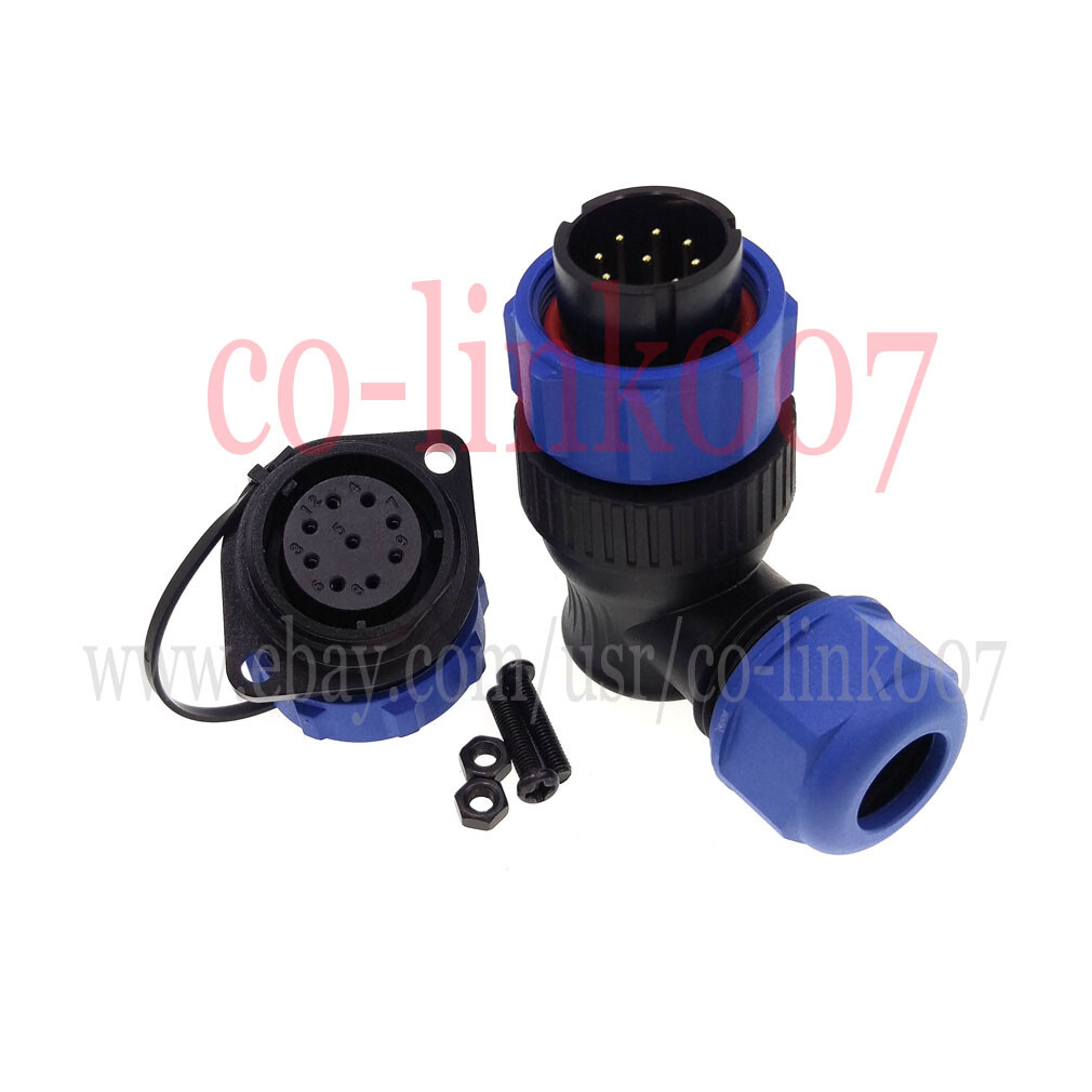 WEIPU 9 pin Waterproof Connector, SP21 IP68 Aviation Connector LED Plug Socket