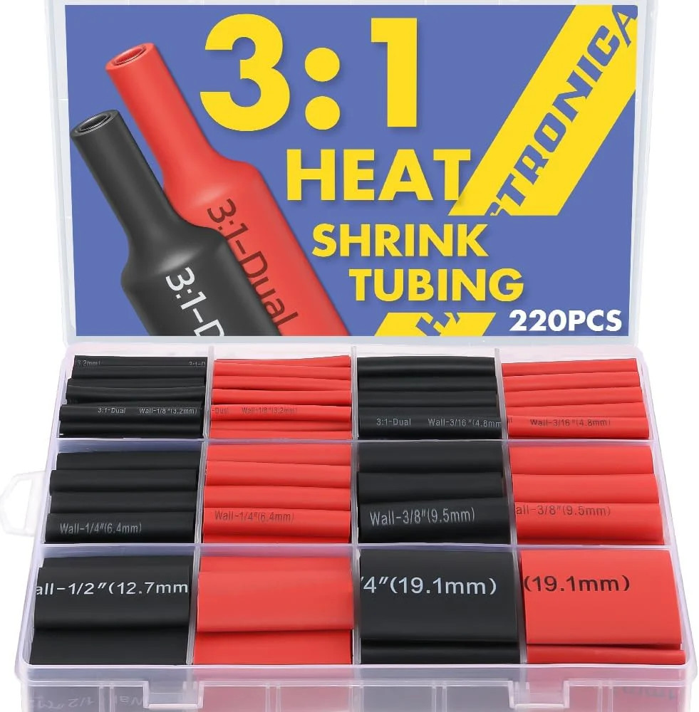 haisstronica 3:1 Heat Shrink Tubing Kit, Adhesive Lined Marine Resistant Grade S