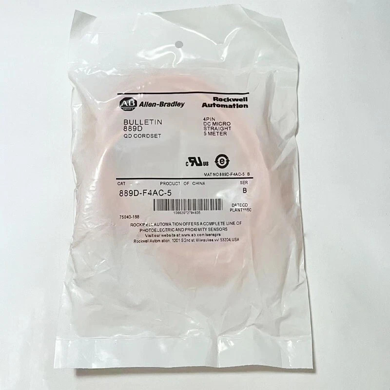 ALLEN BRADLEY 889D-F4AC-5 SER B 4-PIN MICRO STR 5M CORD