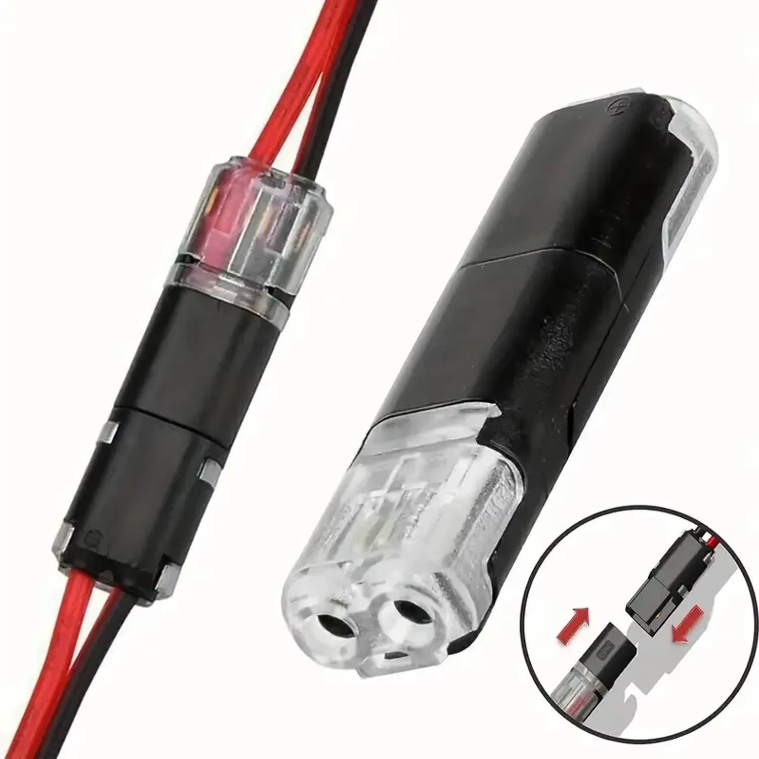 50 PCS Double-Wire Plug-in Connector, Cable Clamp with Locking Buckle AWG 18-22