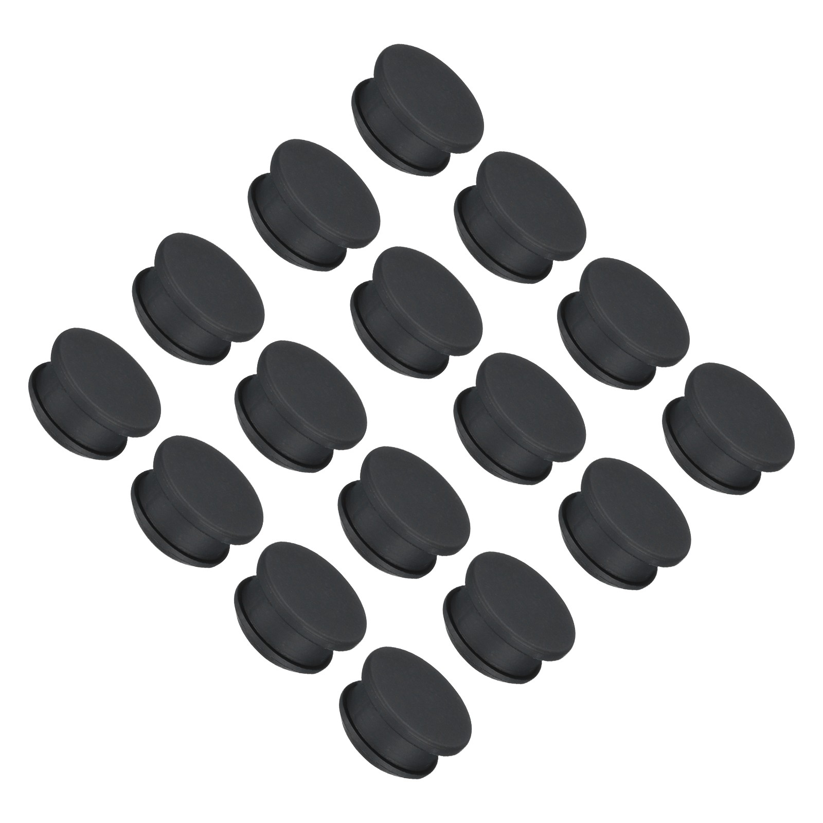 16 Pcs Silicone Snap in Locking Hole Plugs 18mm/0.71 Inch Dia Black