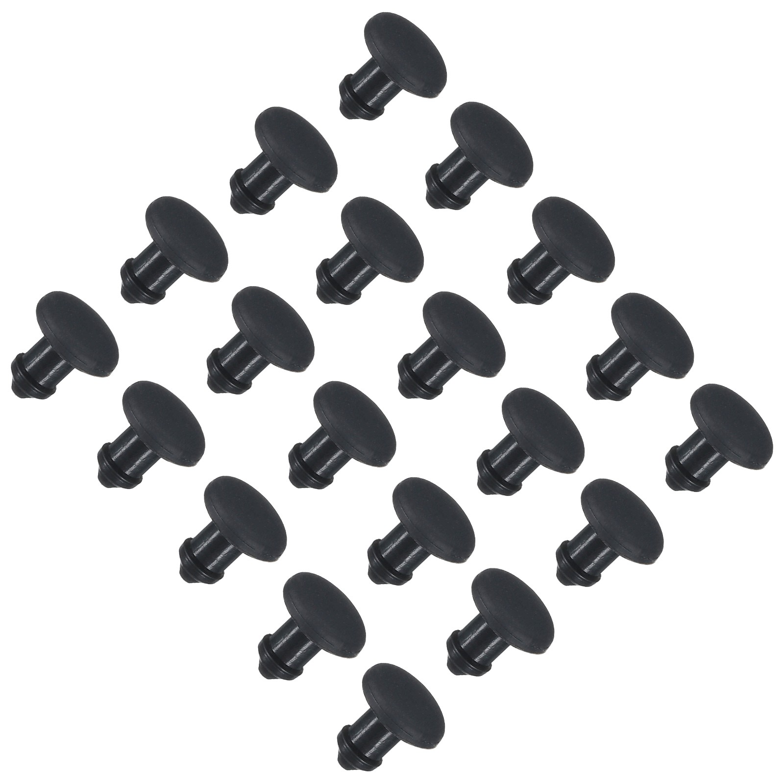 30 Pcs Silicone Snap in Locking Hole Plugs 2.5mm/0.1 Inch Dia Black