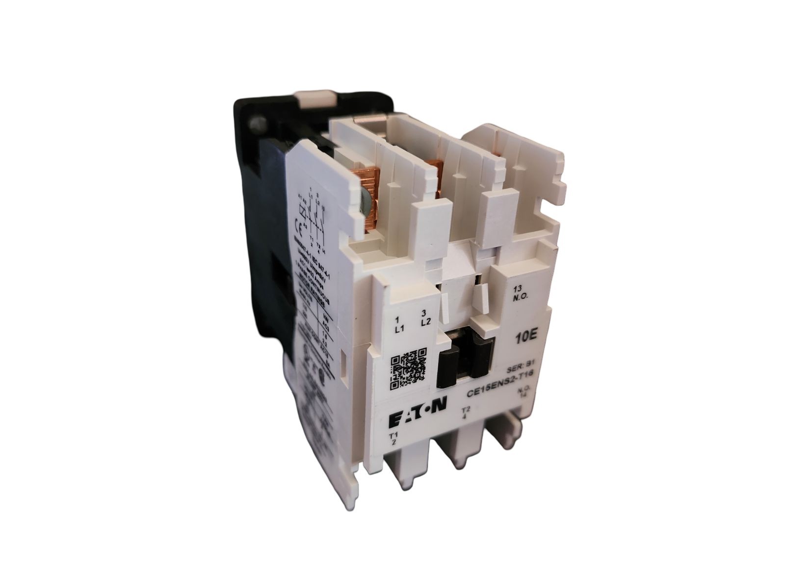 Eaton CE15ENS2AB‑T16 IEC Contactor 25A 2‑Pole 120V Coil w/ Auxiliary Switch Indu
