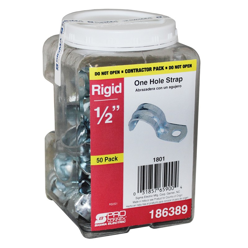 Sigma Electric 1801 ProConnex Zinc Plated Steel 1-Hole Strap 1/2 Dia. in. – Deal