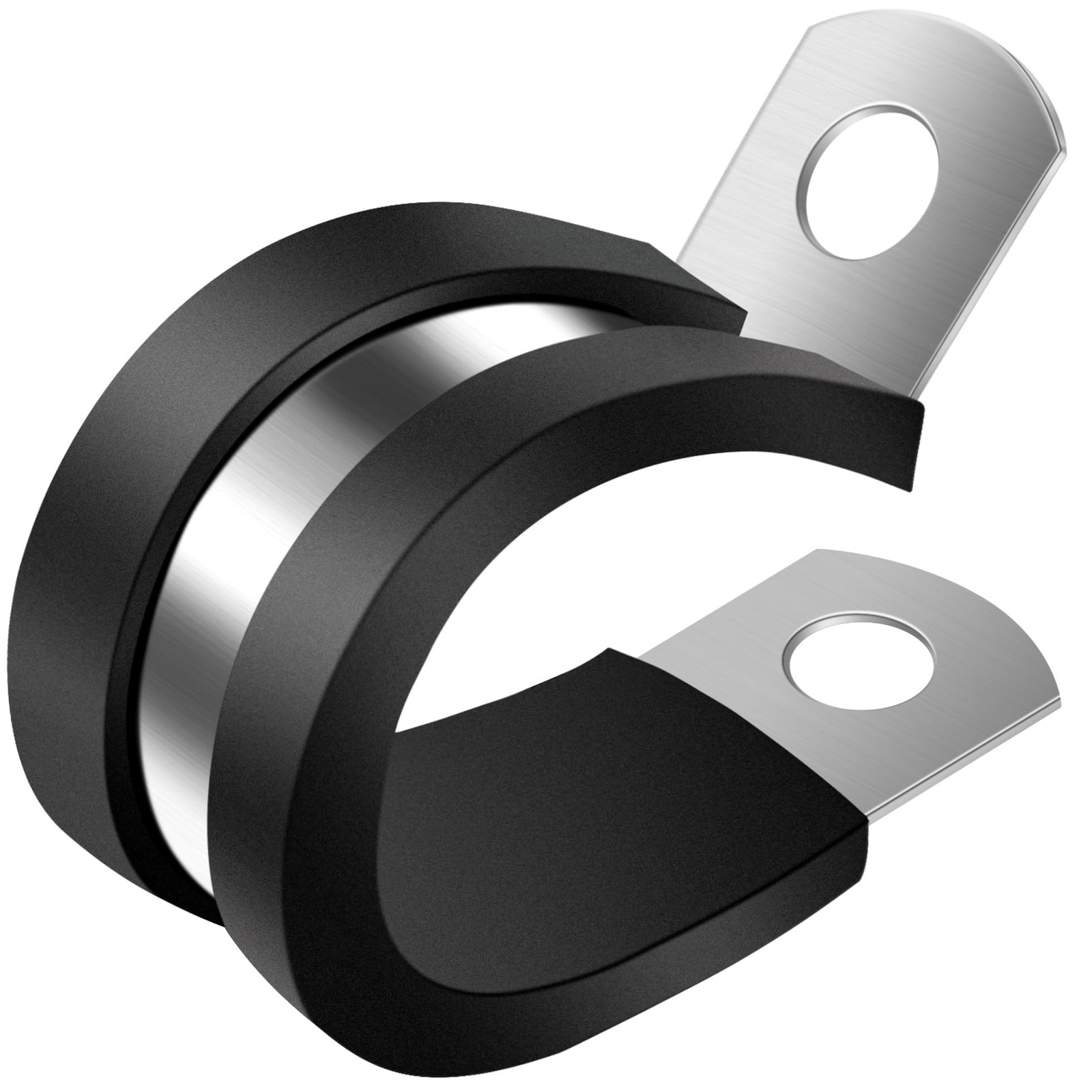 ZIPCCI 1-1/2 Inch Wire Clamp, 10 Pack Stainless (10 Pack), Black