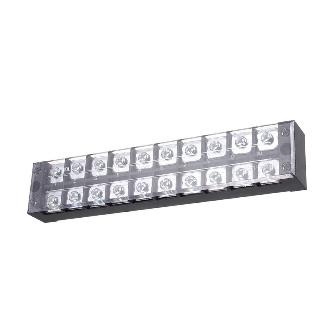 10 Positions 600V 45A Cable Barrier Block Terminal Strip TB-4510L,2 Pcs