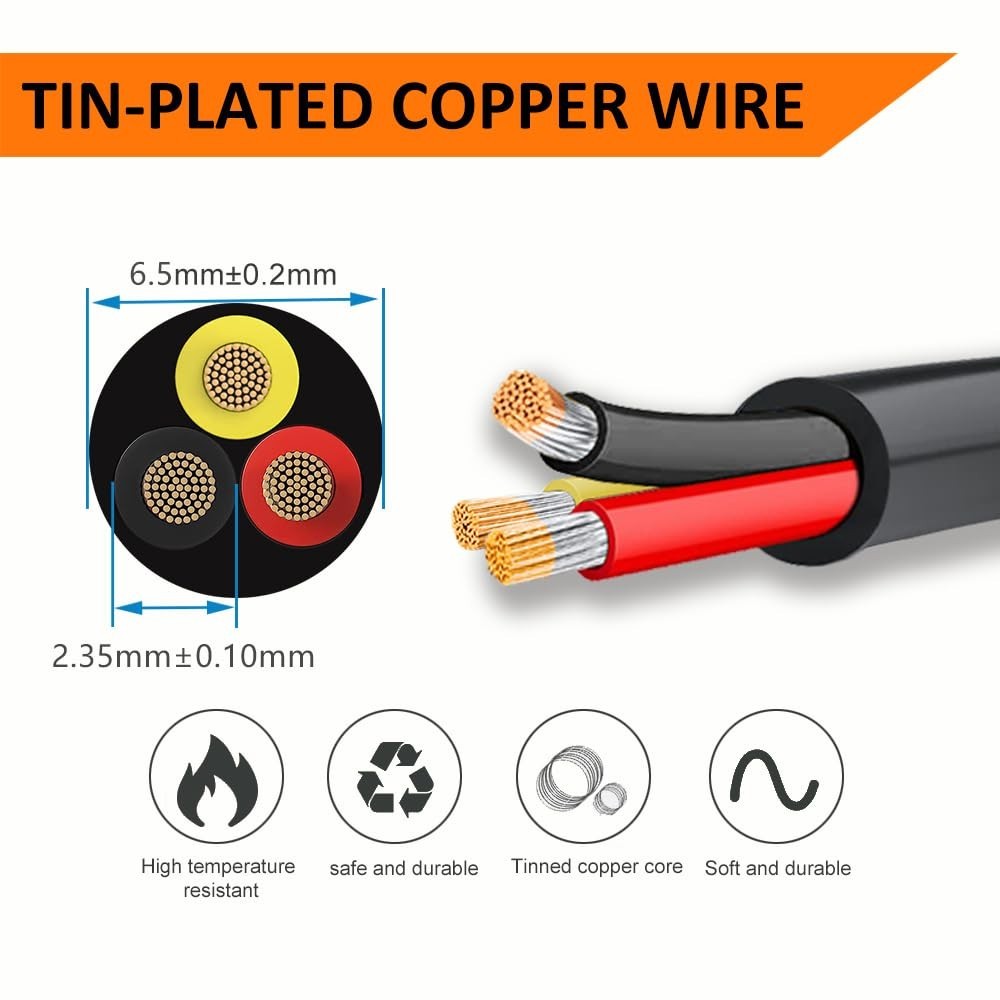100FT Stranded 16 AWG Electrical Wire – High Conductivity & Moisture Resistant