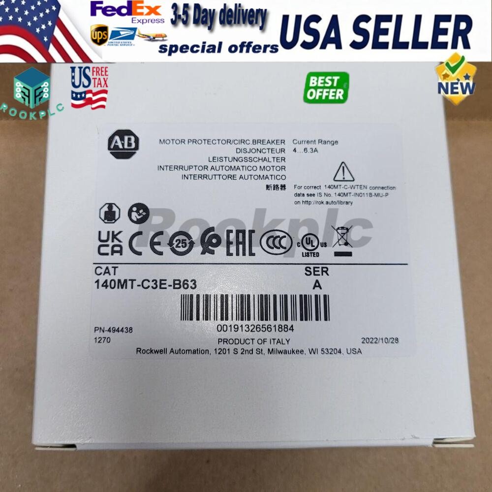 ALLEN BRADLEY 140MT-C3E-B63 Motor Protector / Circuit Breaker US Free Tax