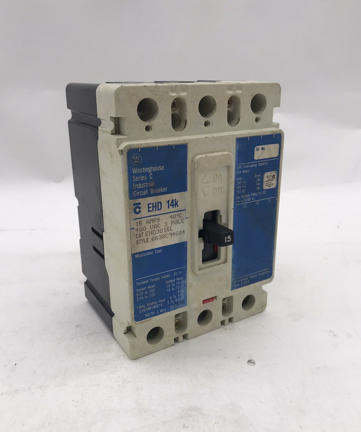 HOUSTON STOCK EATON EHD3015L TYPE EHD 15 AMP REFURBISH FREE 2 DAY AIR BUY NOW