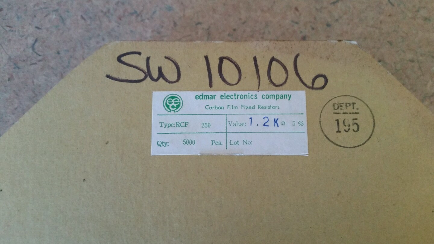 Edmar Electronics RFC 250 Carbon Film Fixed Resistors Roll of Approx. 5000, NOS