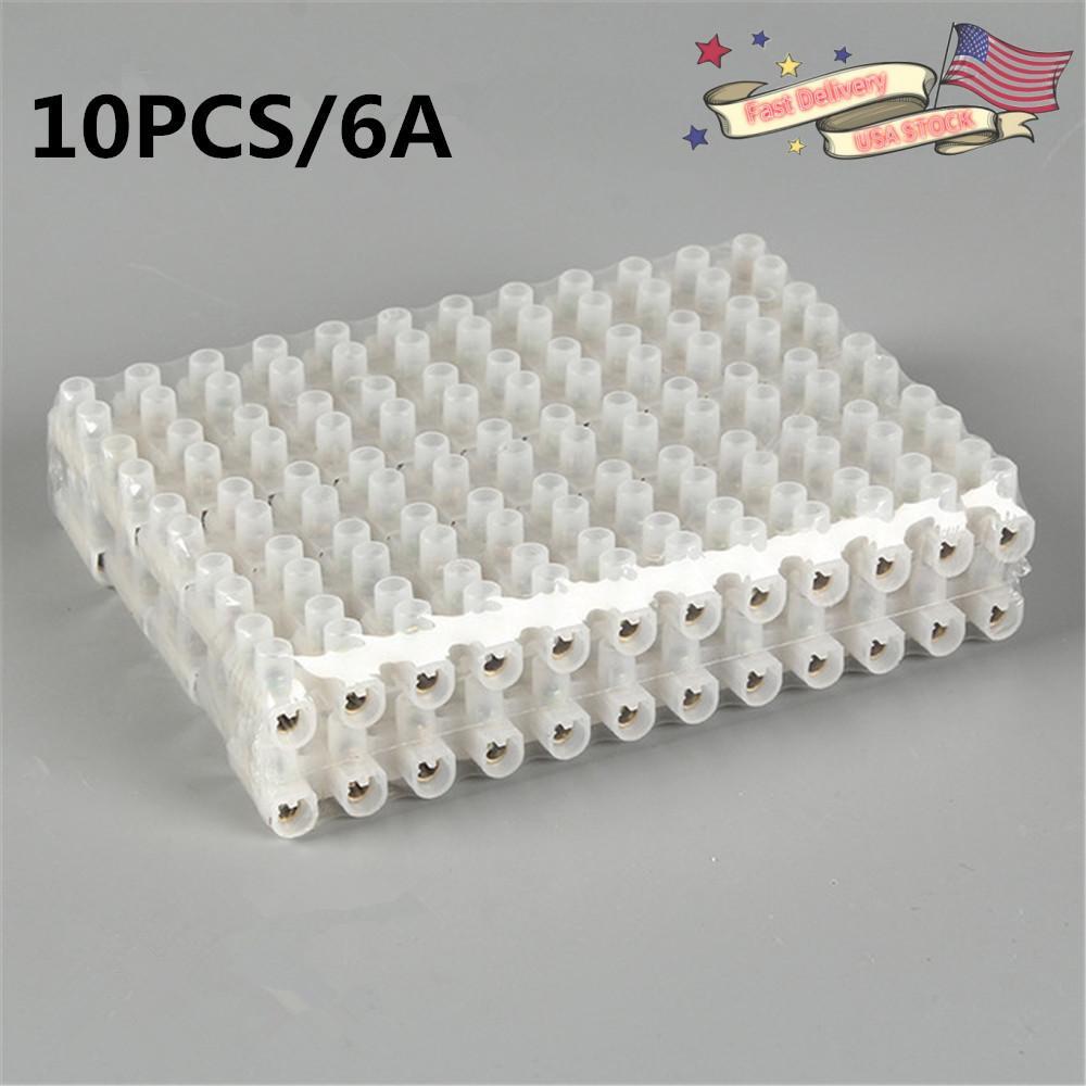 10pcs 12Position 6Amp Wire Connector Dual Row Screw Barrier Block Terminal Strip