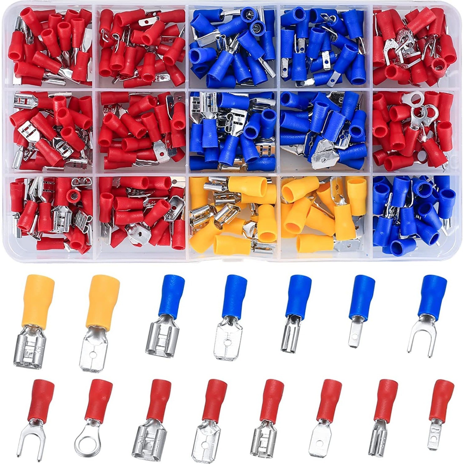 280Pcs Electrical Cable Connectors, Male/Female Wire Cable Crimp Terminals